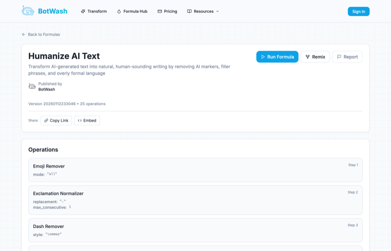 Botwash formula detail