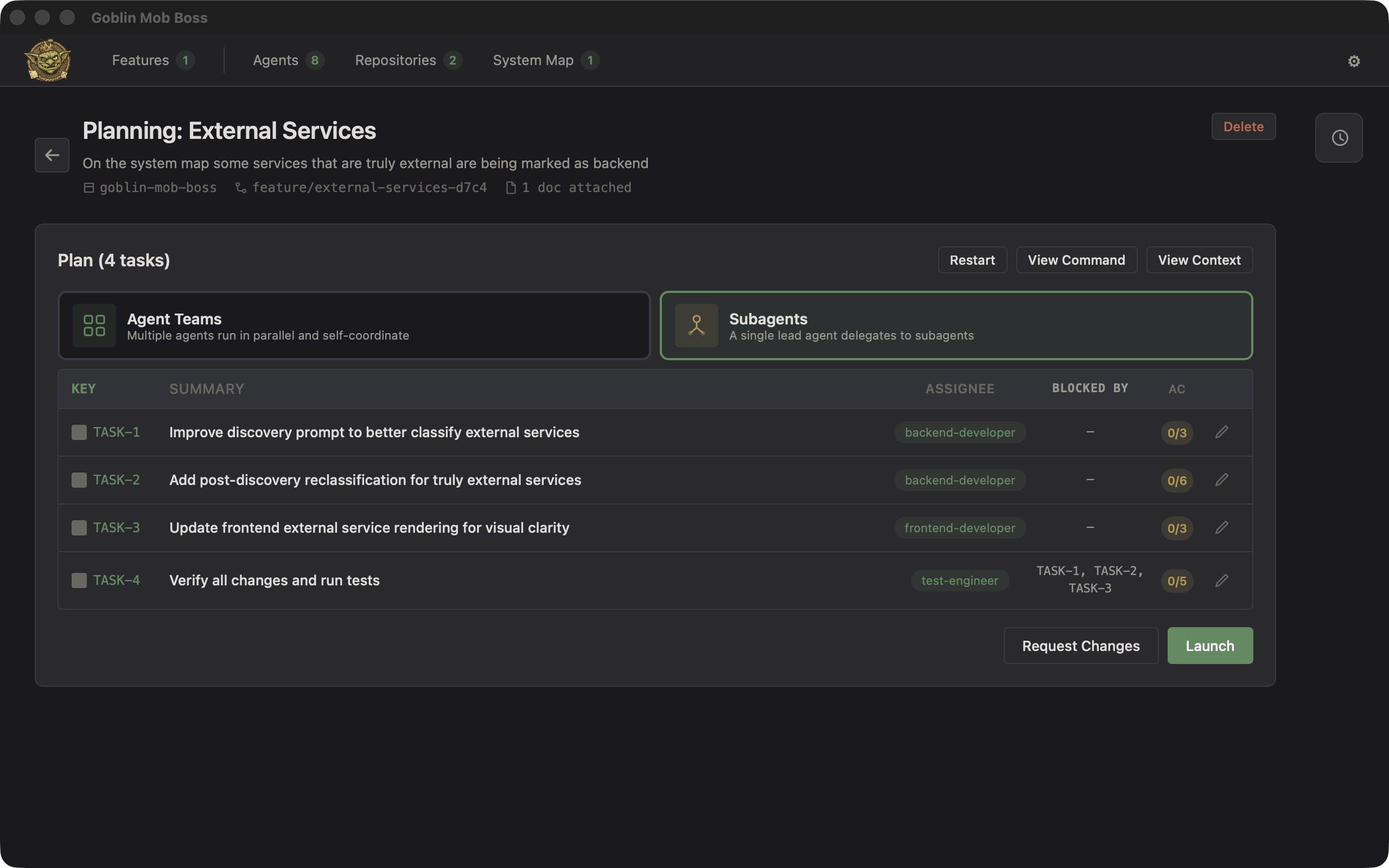 Goblin Mob Boss execution view